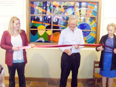 ribbon cutting for foyer window