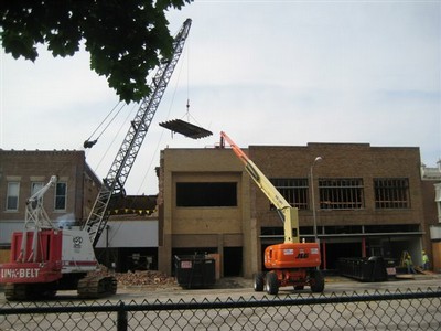 lifting out the beams