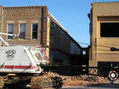 up close view of demolition
